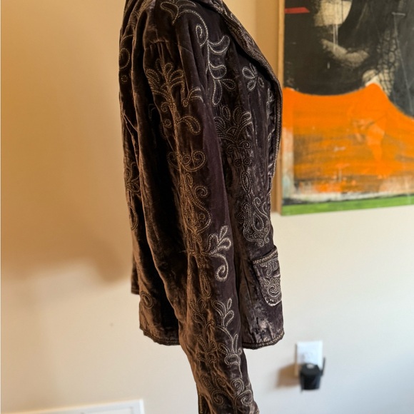 Vtg 90s y2k moody velvet embroidered Laura Ashley boho floral sz Xl - Picture 4 of 7